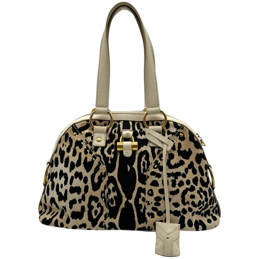 Yves Saint Laurent by Tom Ford Leopard Print Canvas Muse Bag
