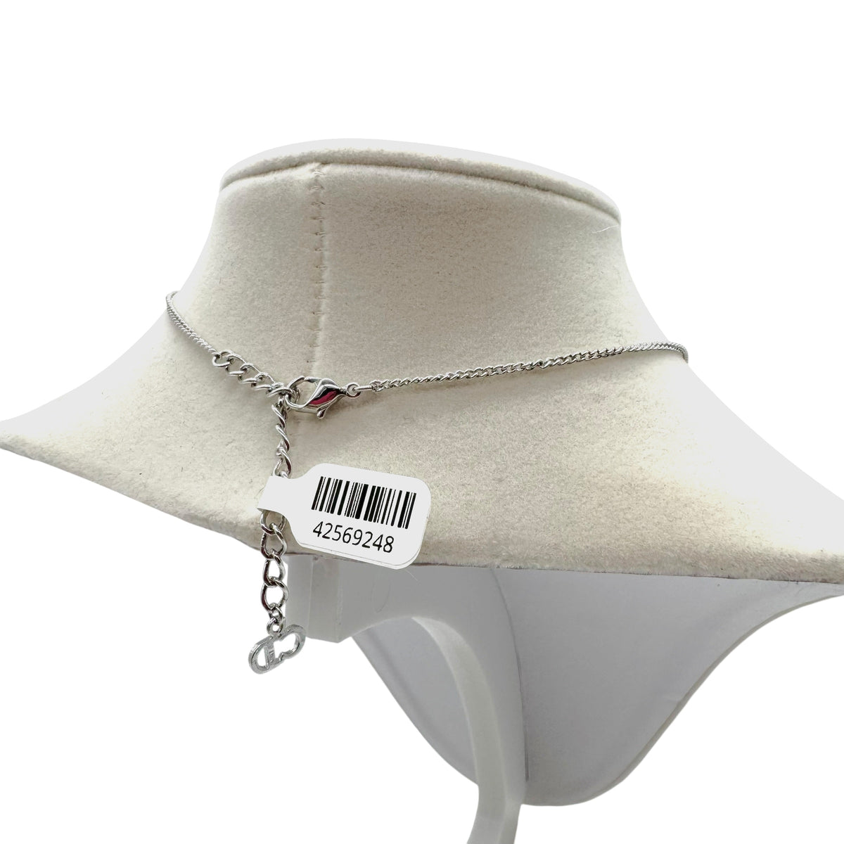 Christian Dior Silver Cursive Spell-Out Necklace