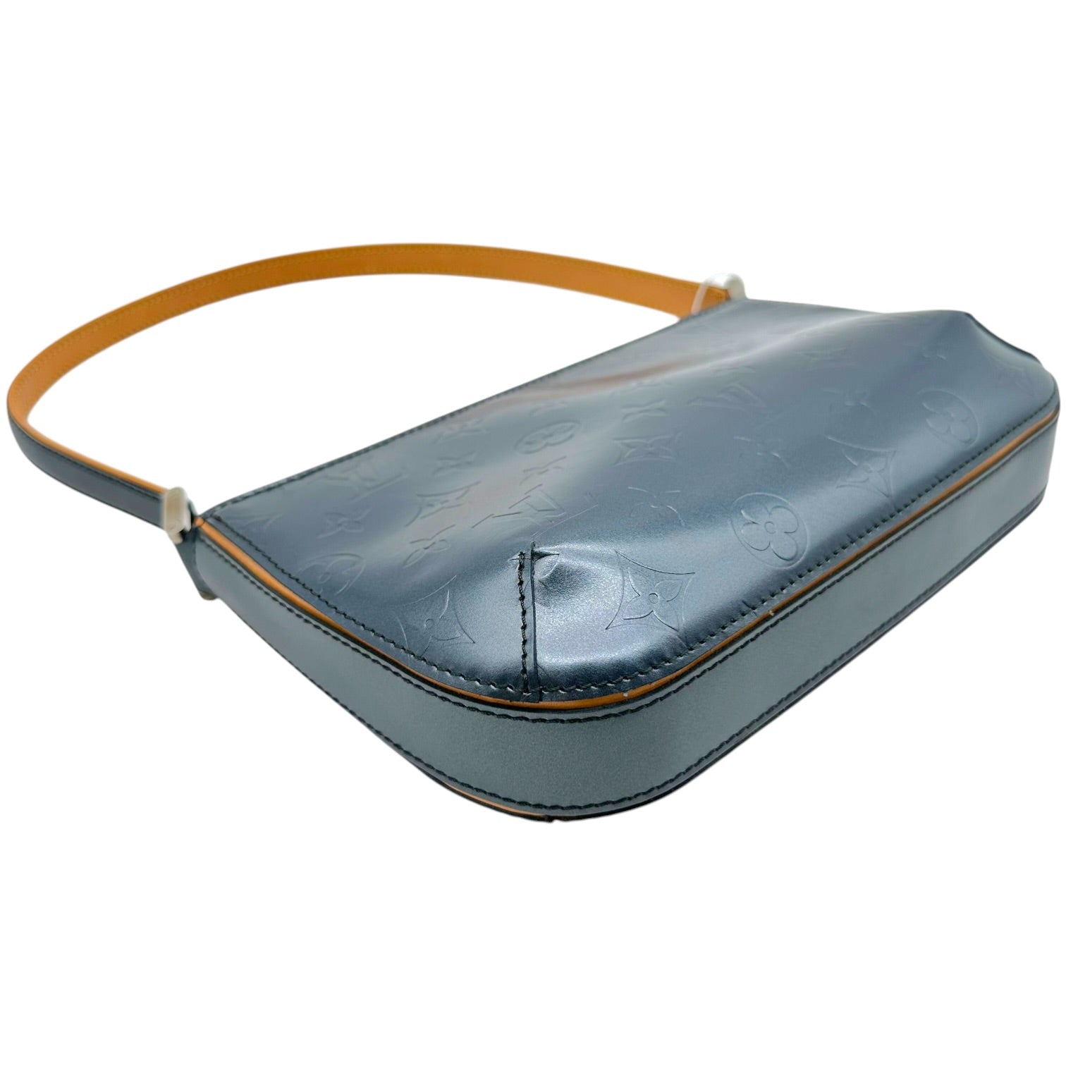Louis Vuitton Pochette Bag Blue Gray Embossed Monogram