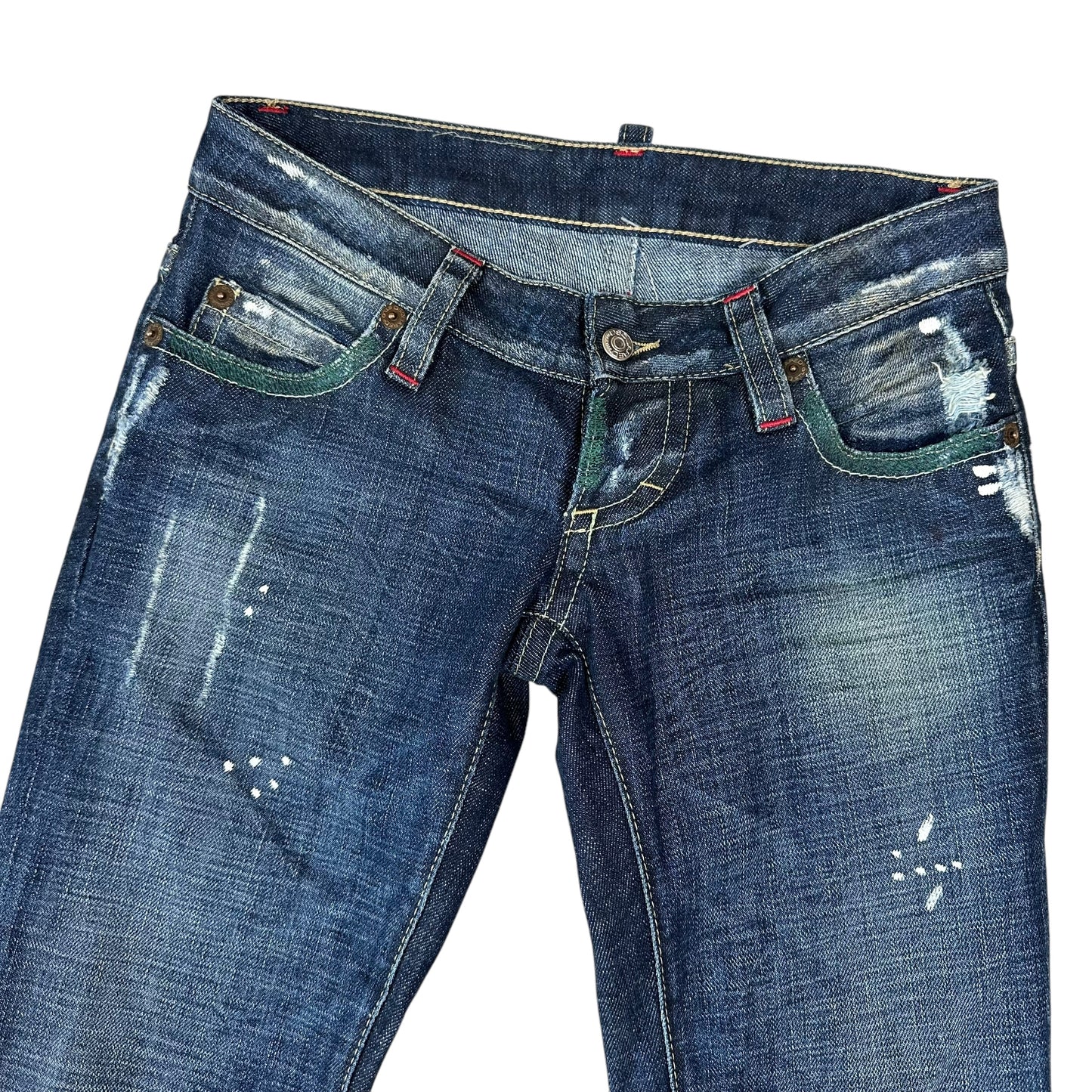Dsquared2 Lady Low Rise Paint Splattered Jeans - Outfit Repeater