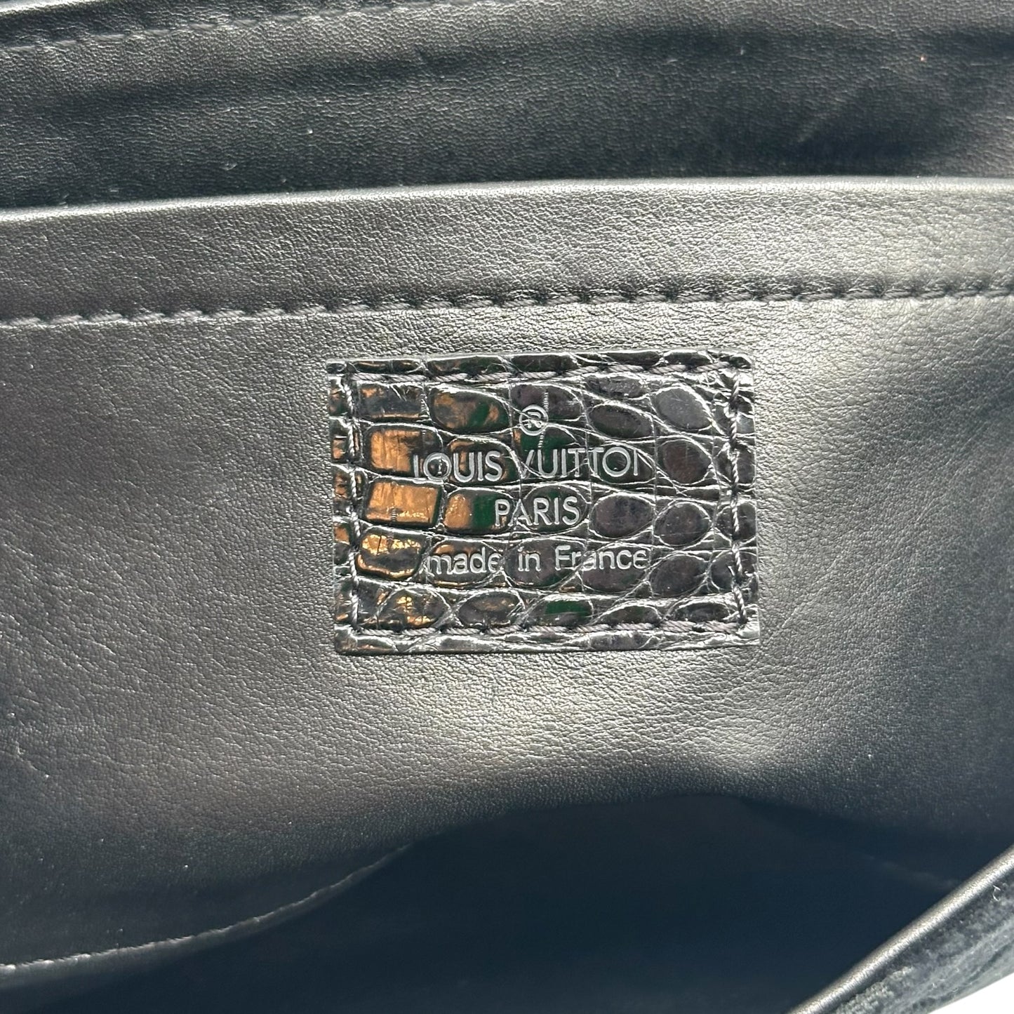 Louis Vuitton Black Velours Alligator Handbag