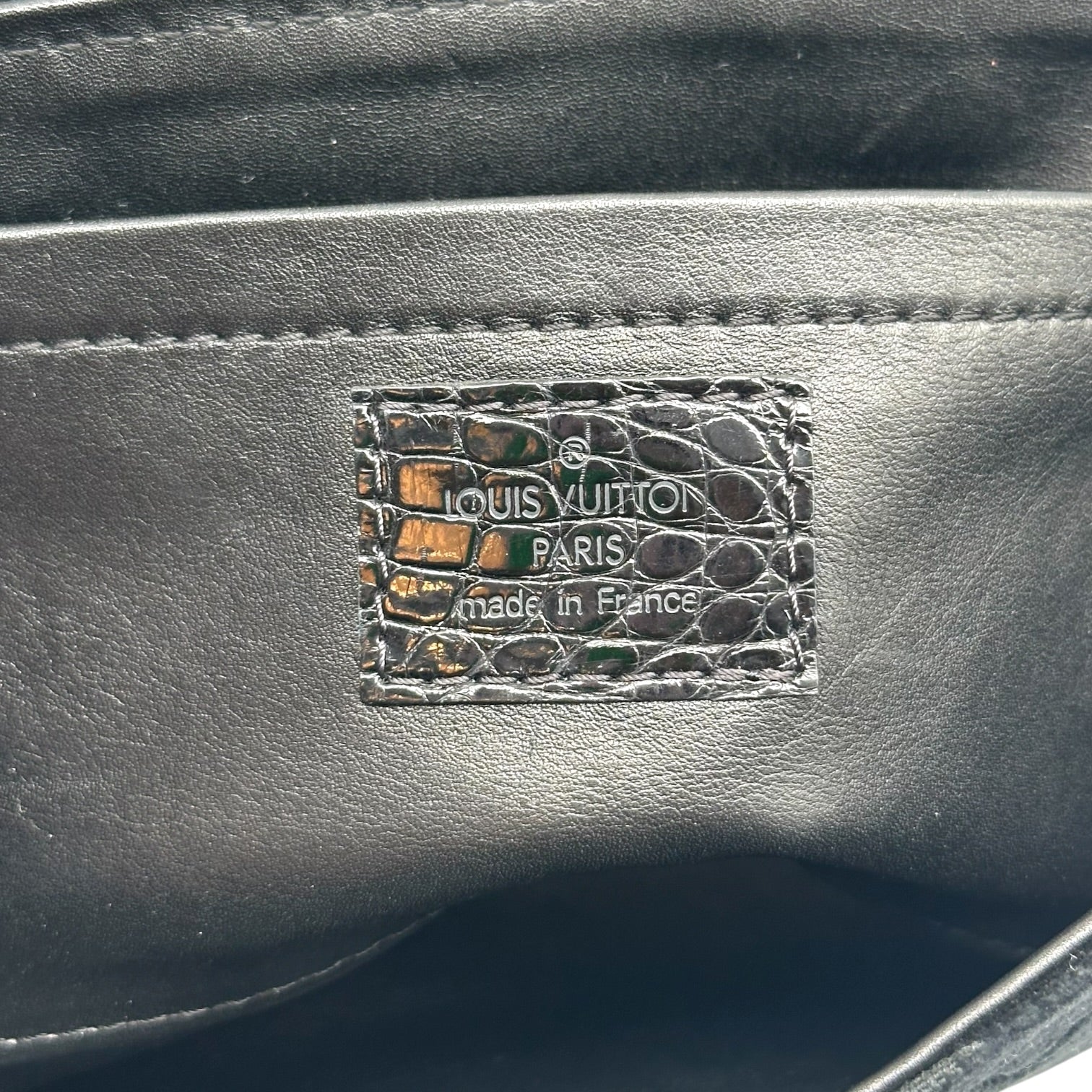Louis Vuitton Black Velours Alligator Handbag