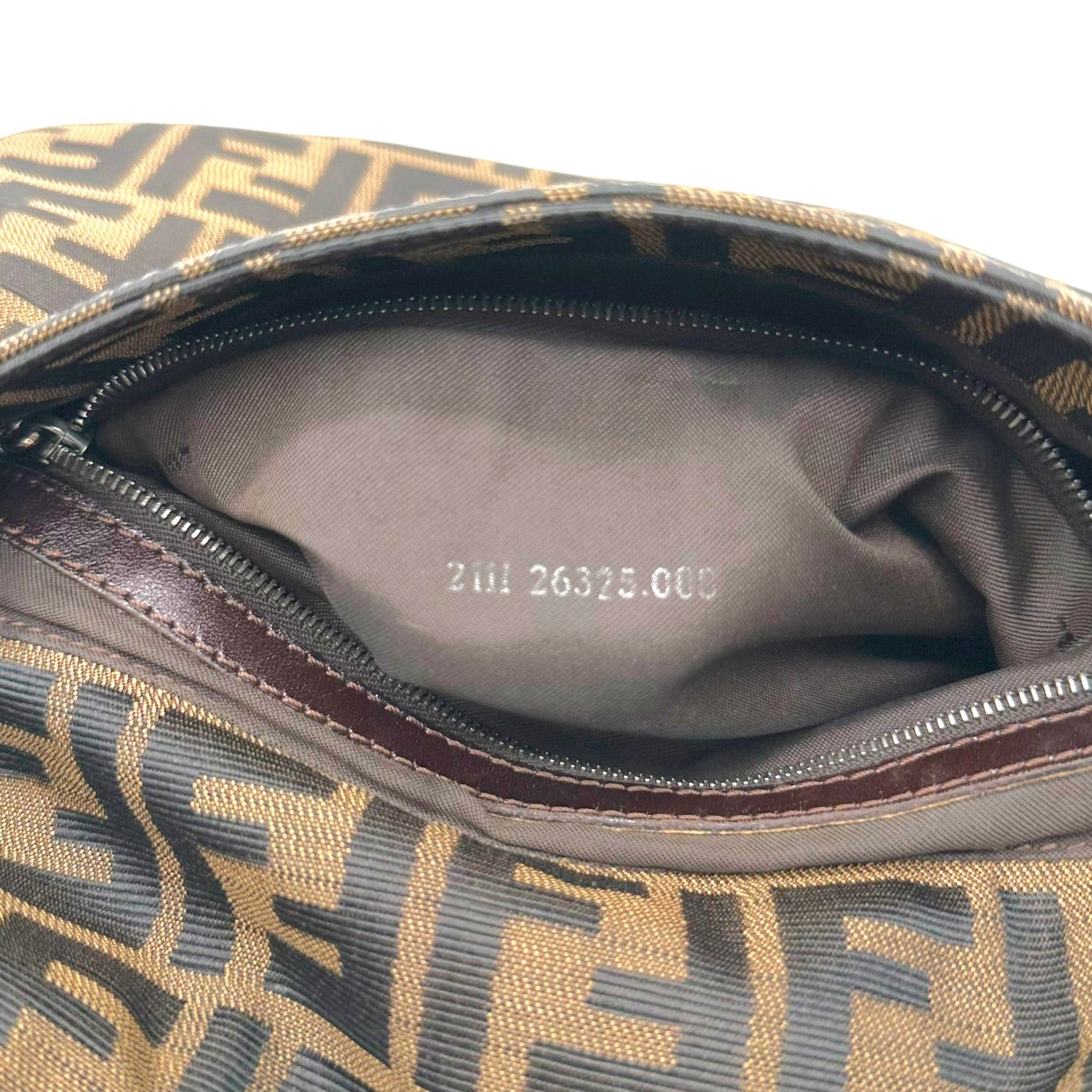 Fendi Brown Zucca Monogram Mama Baguette Bag