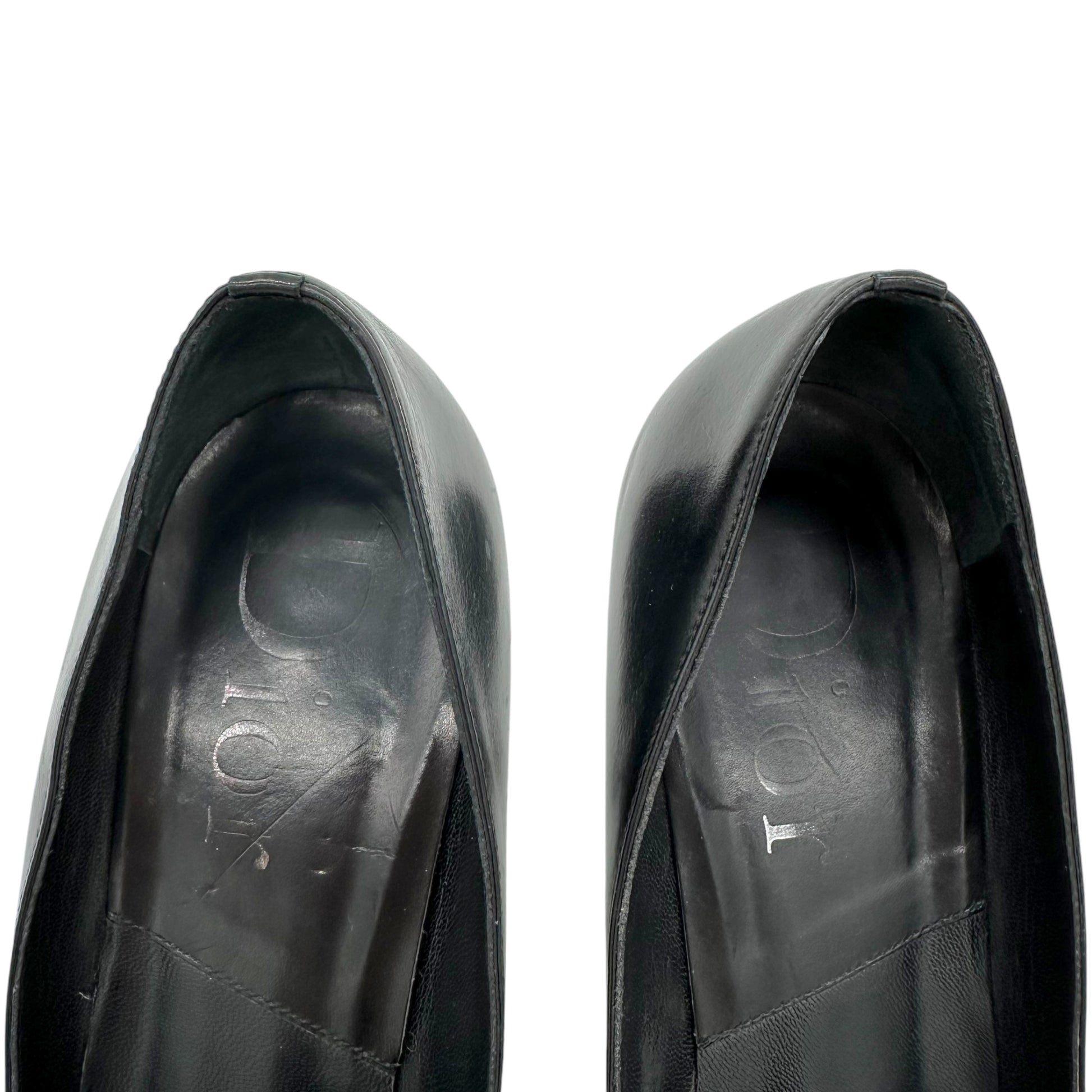 Christian Dior Street Chic Black Leather Pointed Toe Heels - Outfit Repeater