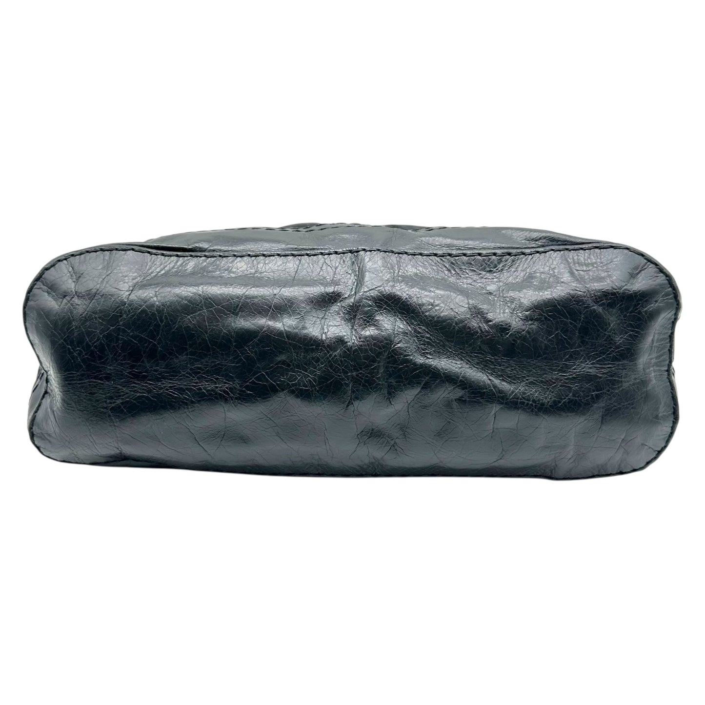 Prada Black Leather & Nylon Chain Strap Shoulder Bag