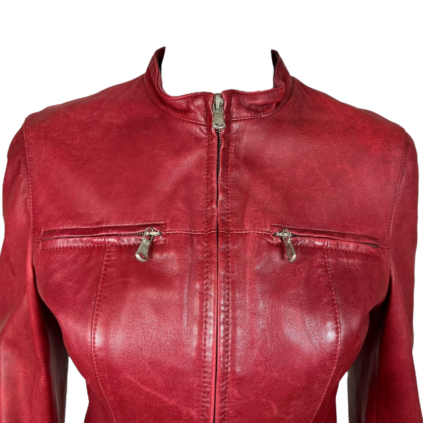 Dolce & Gabbana Red Leather Jacket - Outfit Repeater
