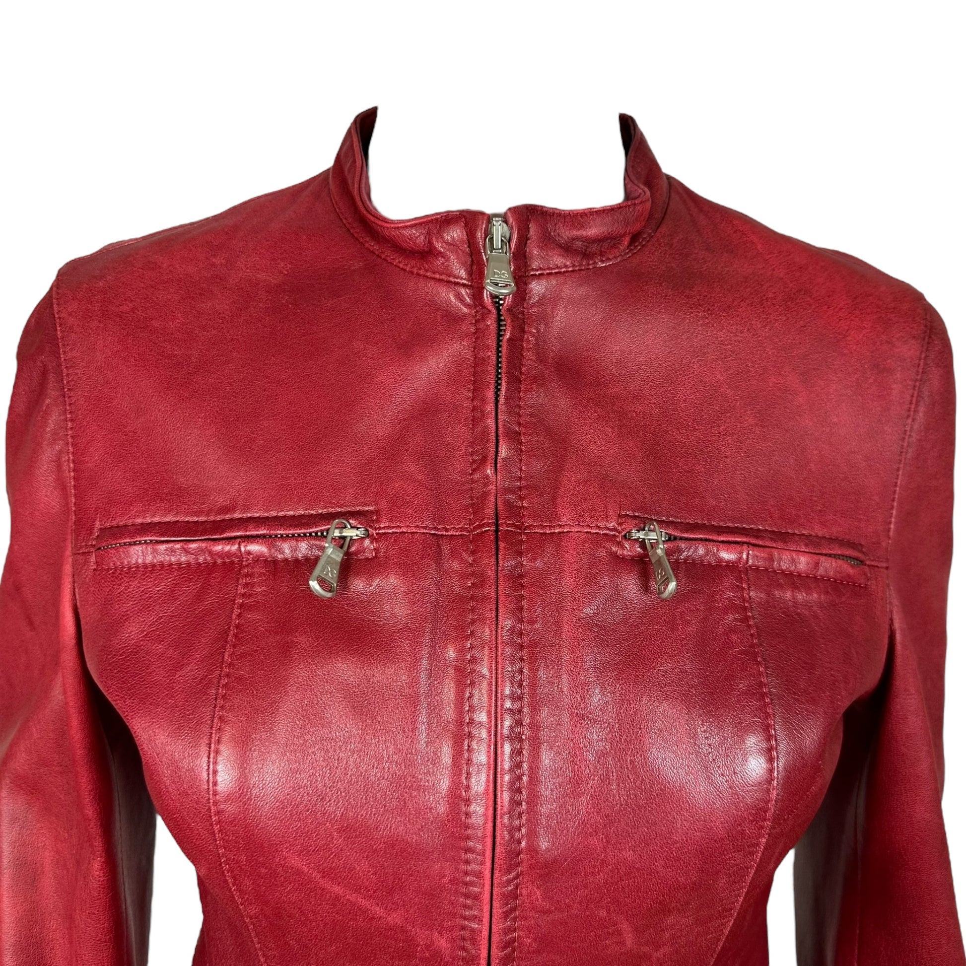 Dolce & Gabbana Red Leather Jacket - Outfit Repeater