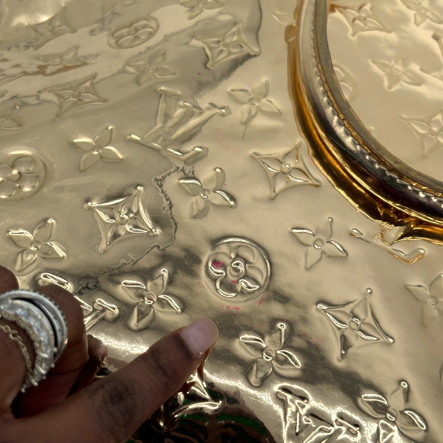 Louis Vuitton Gold Mirror Monogram Alma GM Bag