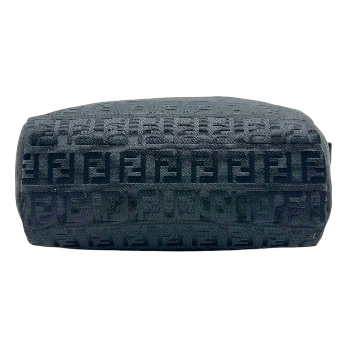 Fendi Black Zucchino Monogram Top Handle Square Pochette Bag