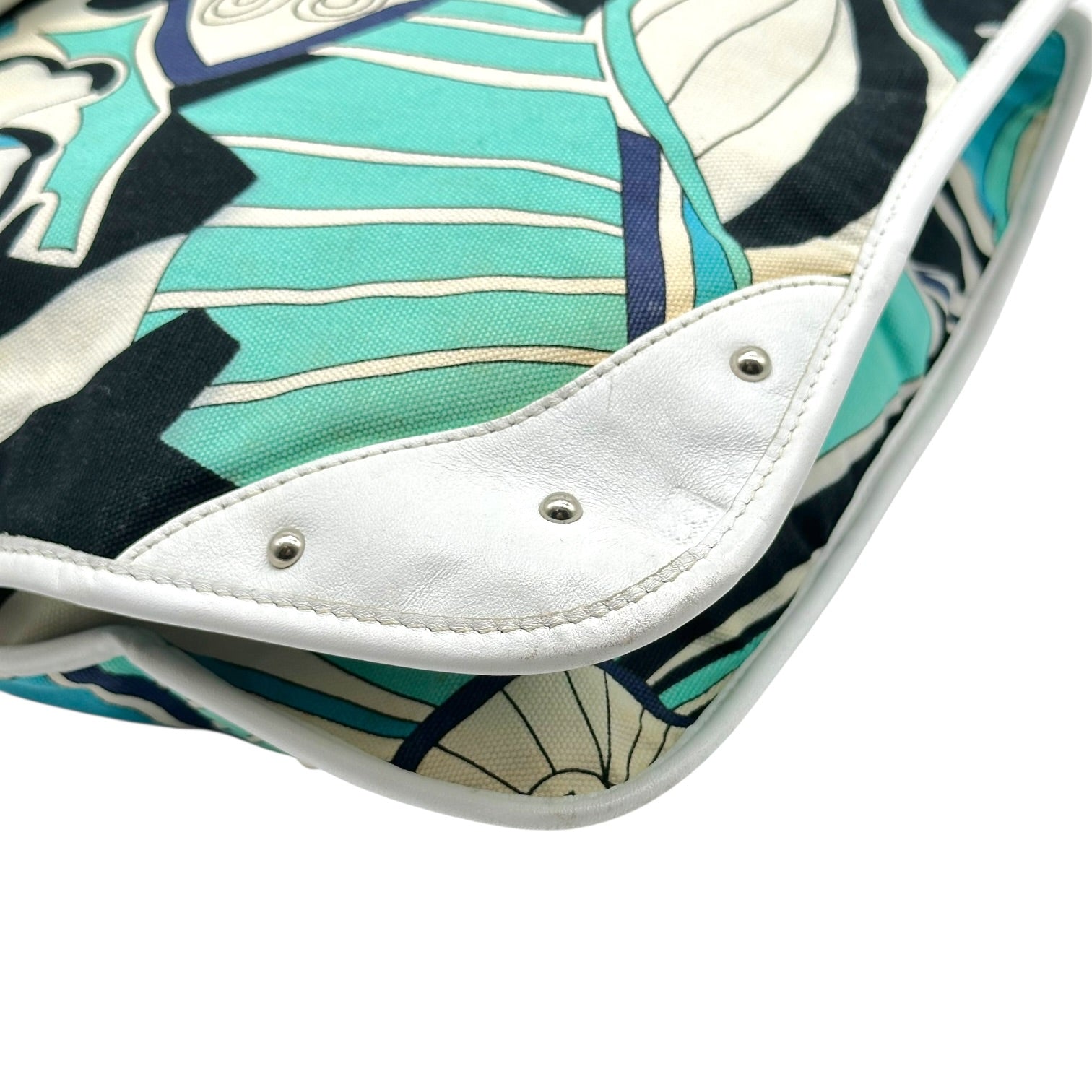 D&G Dolce & Gabbana Blue White Floral Print Shoulder Bag