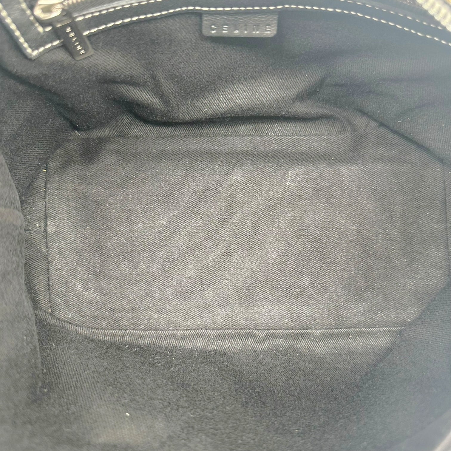 Celine Navy Blue Pochette Bag Triomphe Monogram