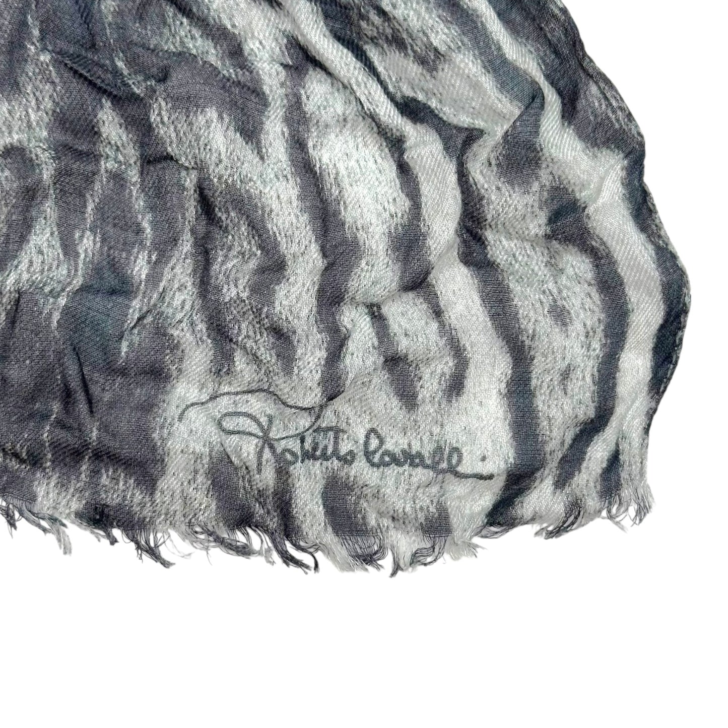 Roberto Cavalli Semi-Sheer Gray Leopard Print Stole Scarf