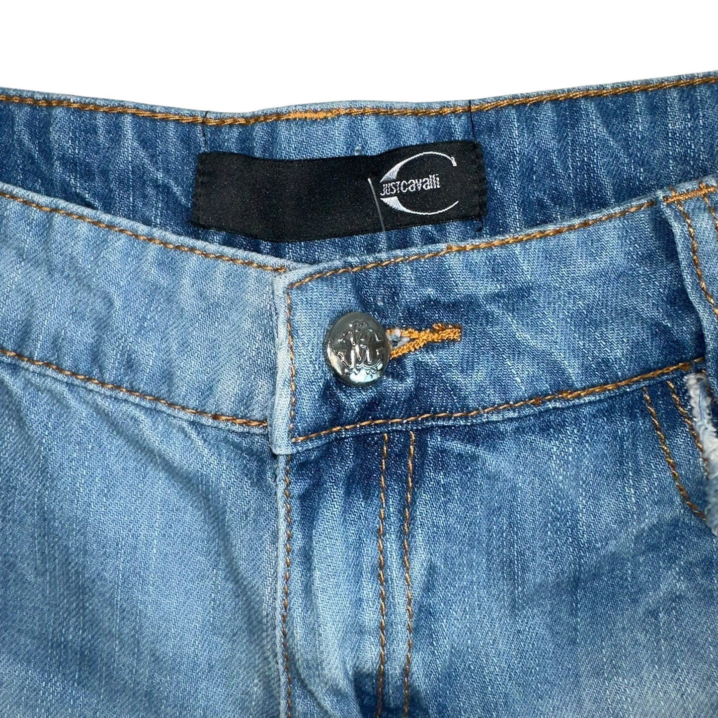 Just Cavalli Roberto Cavalli Distressed Denim Mini Shorts