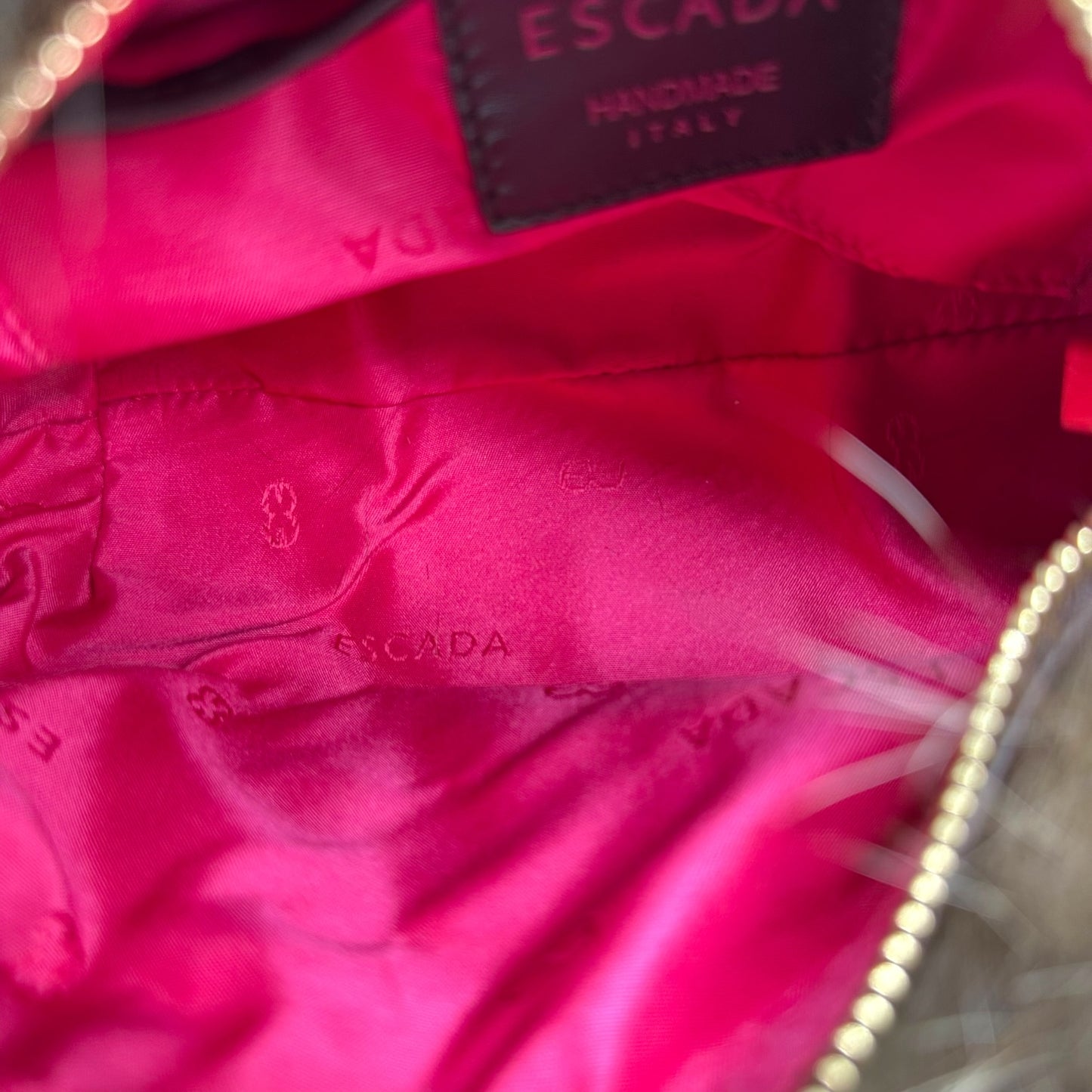 Escada Brown Fox Fur Studded Strap Mini Bag