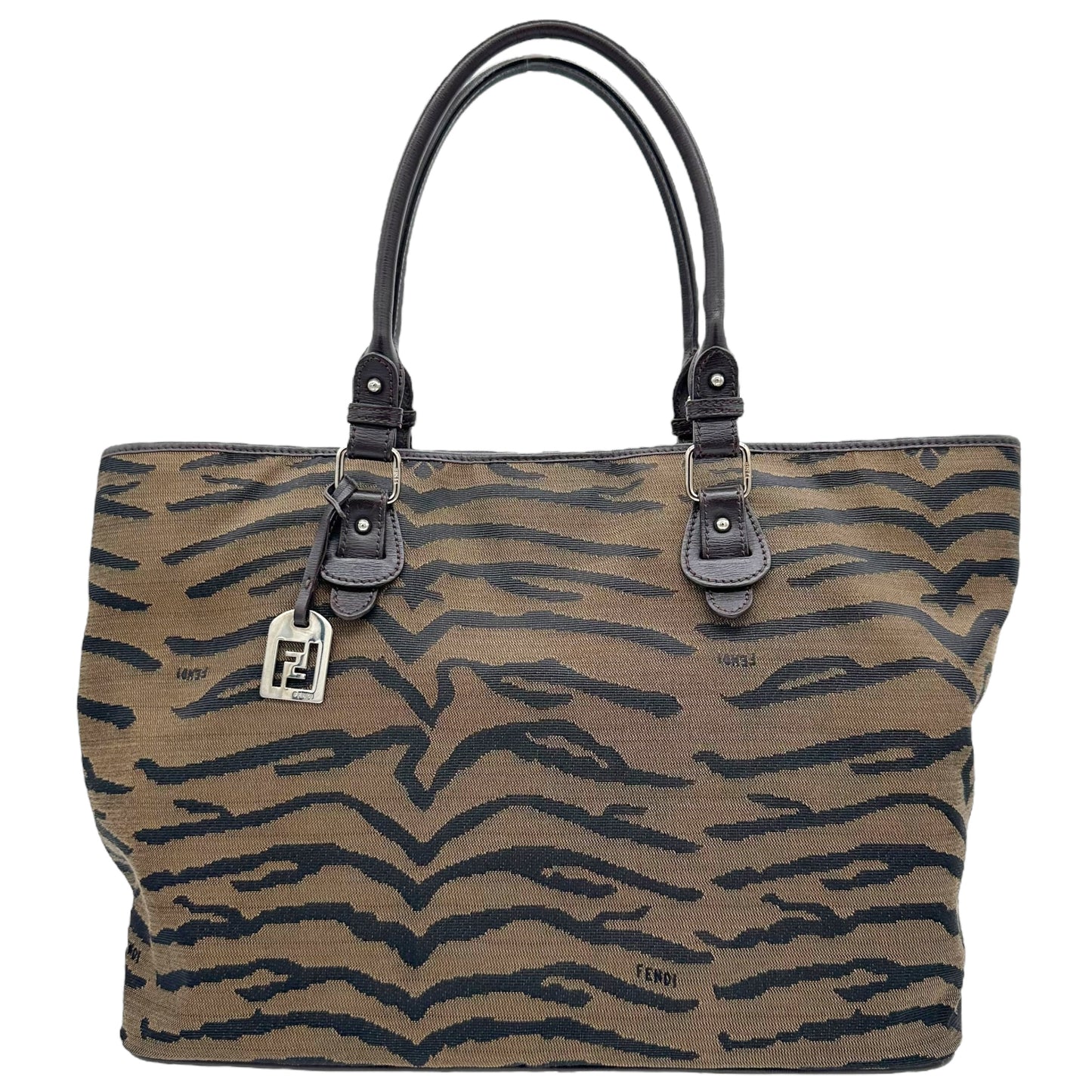 Fendi Brown Tiger Print Tote - Outfit Repeater