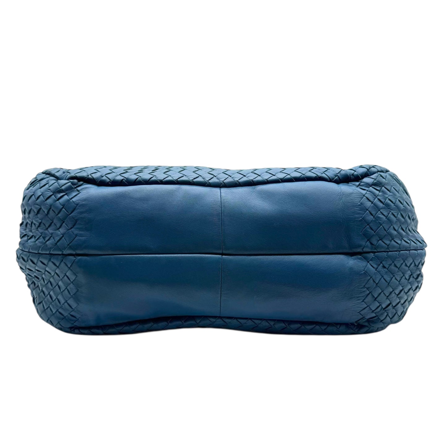 Bottega Veneta Blue Intrecciato Lambskin Large Hobo Shoulder Bag - Outfit Repeater