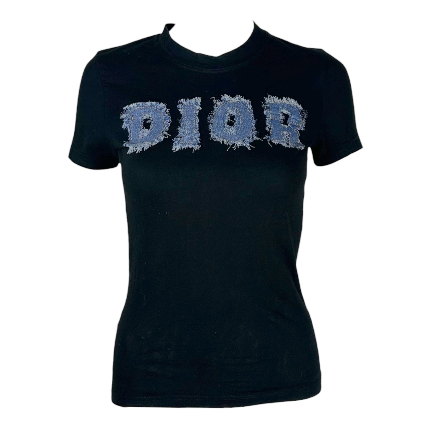 Christian Dior S/S 2002 Black Denim Logo T-Shirt