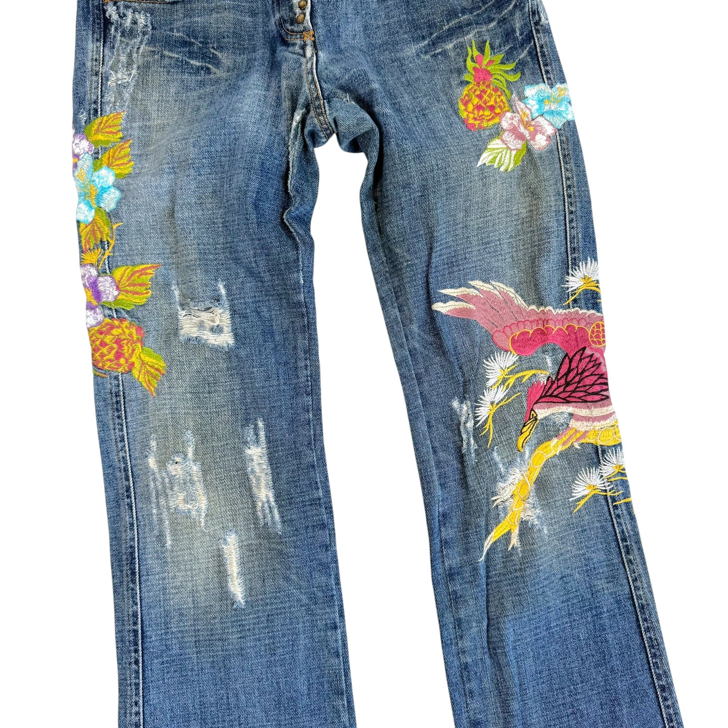 Dolce & Gabbana Hawaii Studded & Embroidered Jeans
