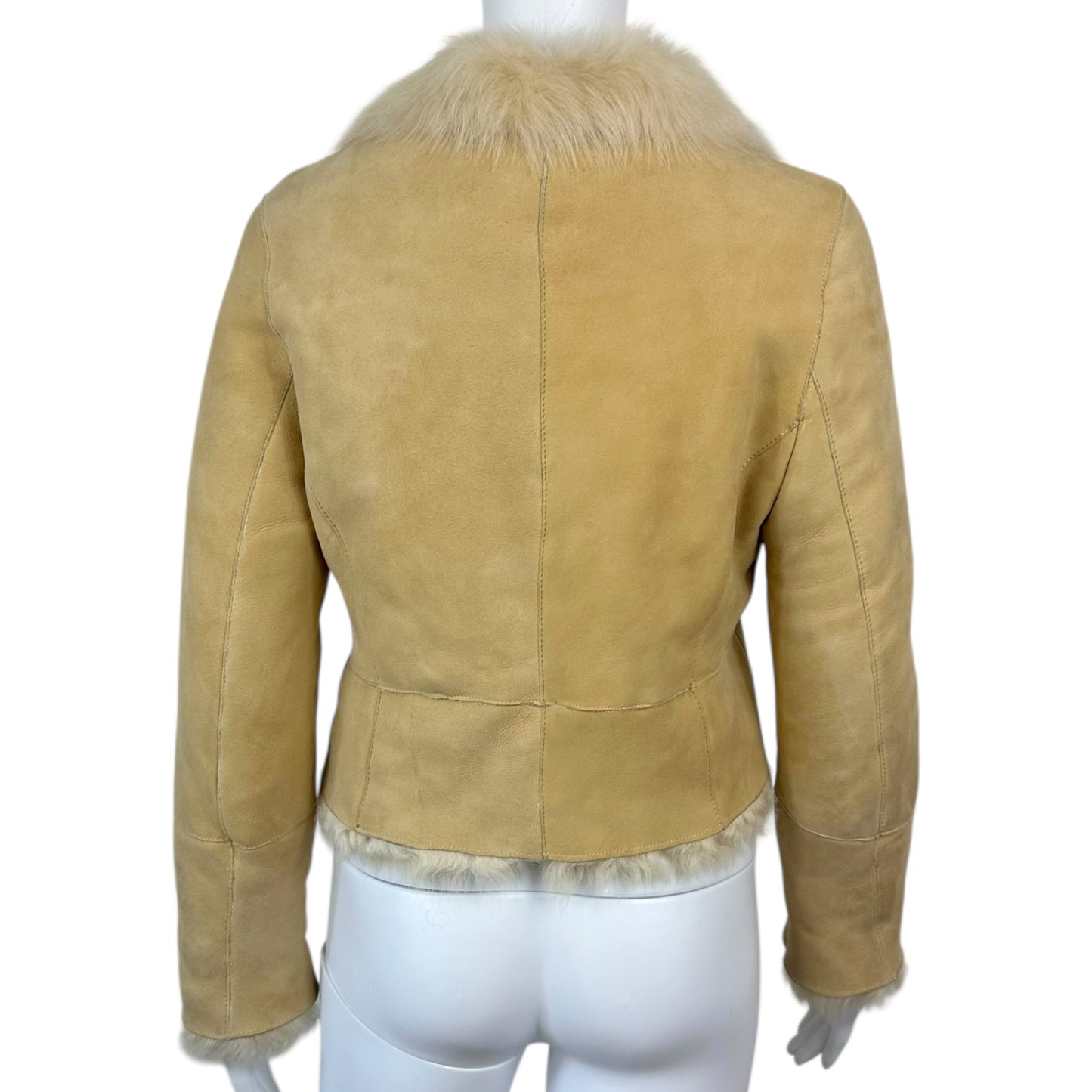 Salvatore Ferragamo Beige Shearling Fur Jacket