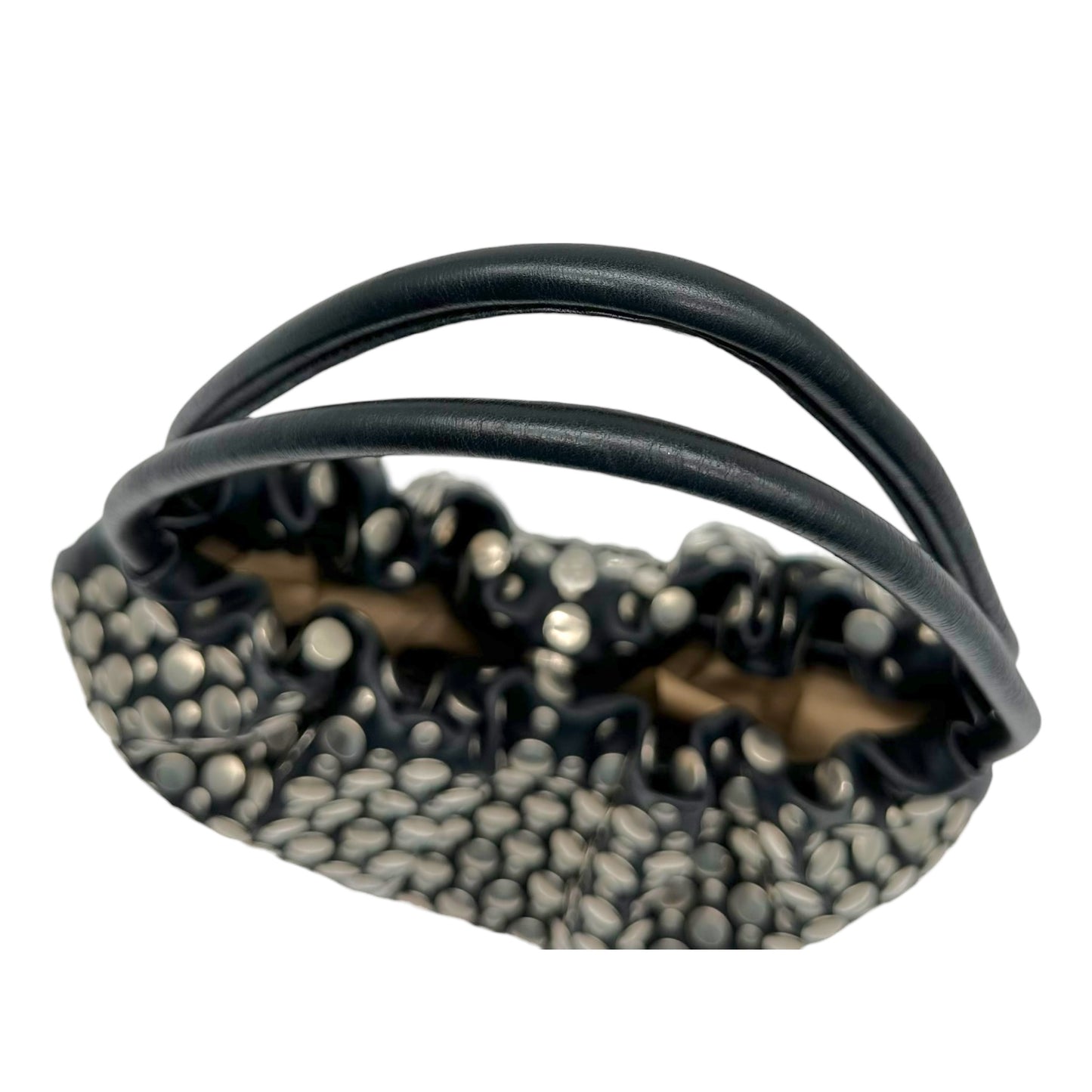 Sonia Rykiel Black & Silver Studded Domino Shoulder Bag