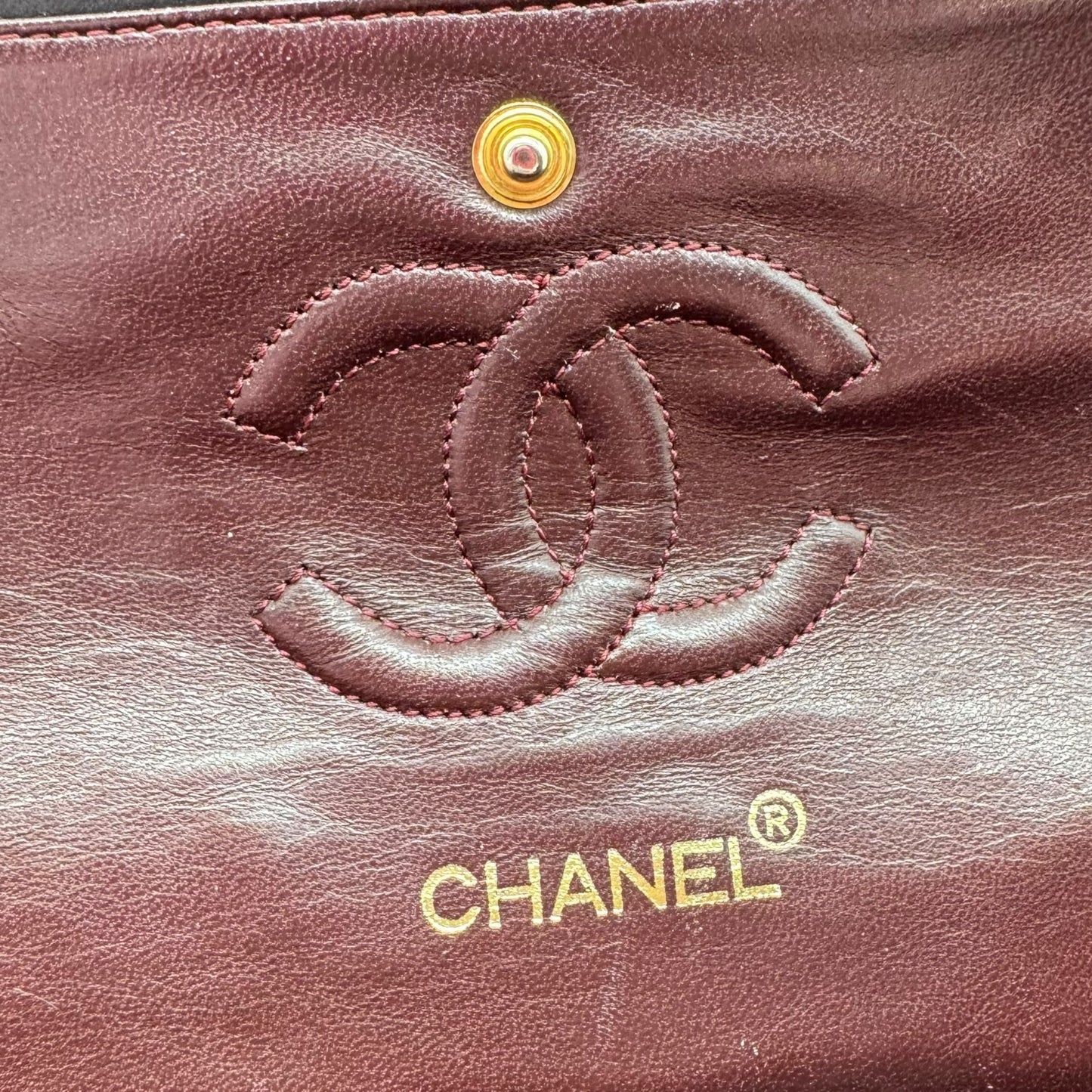 Chanel Black Lambskin Matelasse Quilted Classic Medium Double Flap Bag 1989-1991 - Outfit Repeater