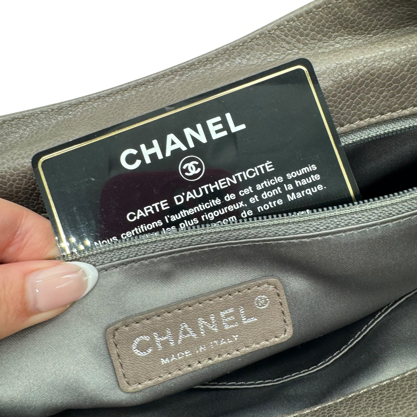 Chanel Gray Caviar Leather Matelasse Hobo Bag 2008-09 - Outfit Repeater