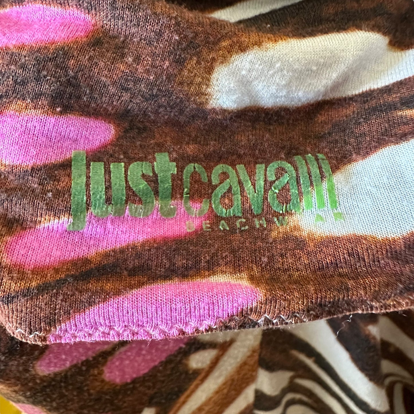 Just Cavalli Roberto Cavalli Brown & Pink Printed Mini Dress