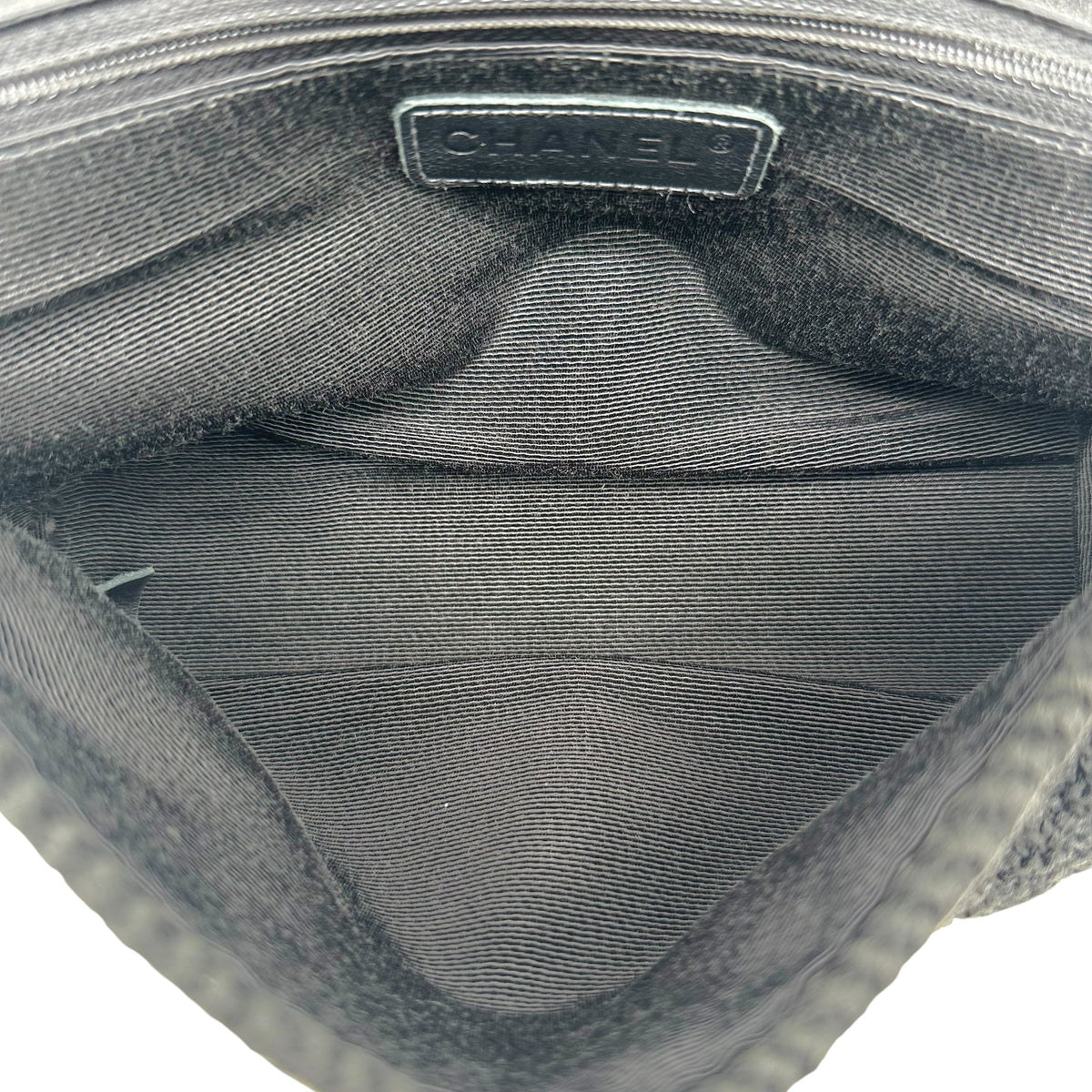 Chanel Black Cable Knit Small Flap Shoulder Bag