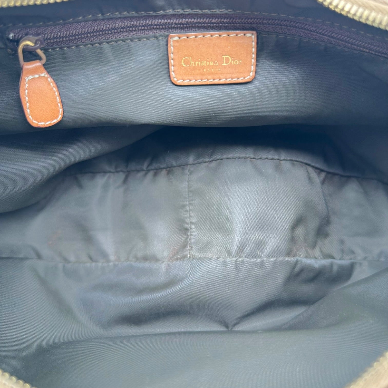 Christian Dior Tan Trotter Monogram Crescent Hobo Bag