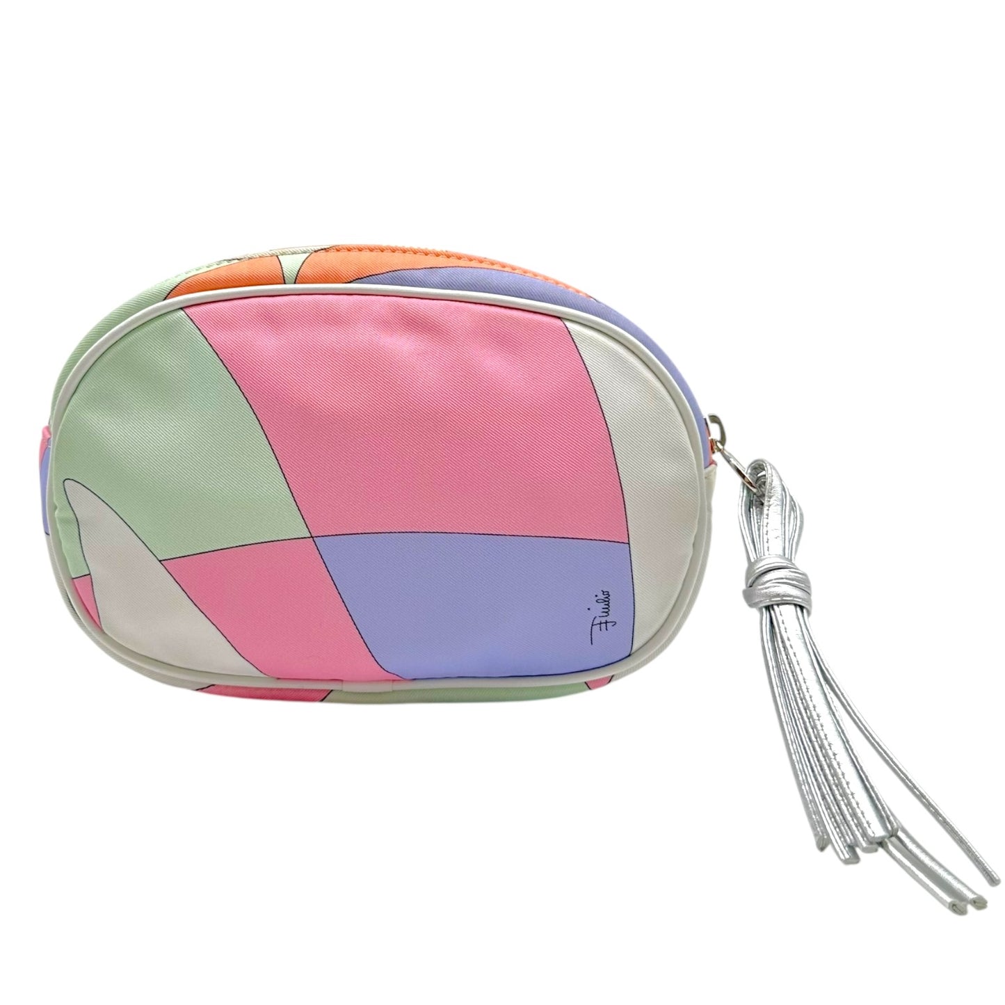 Emilio Pucci Pastel Patterned Silk Cosmetic Pouch