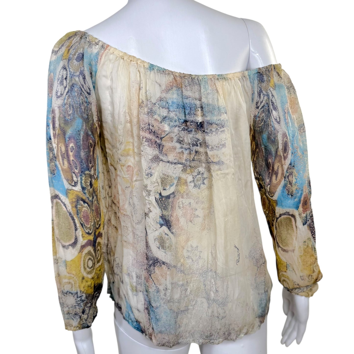Roberto Cavalli 90' Printed Silk Blouse w/ Leather Tie - Outfit Repeater