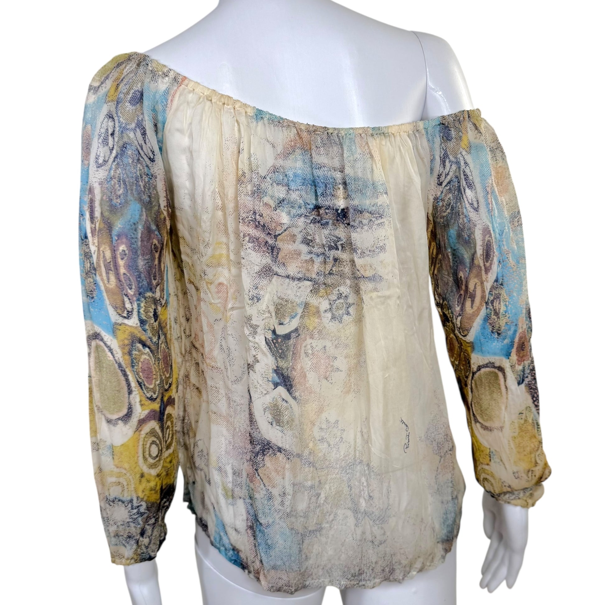 Roberto Cavalli 90' Printed Silk Blouse w/ Leather Tie - Outfit Repeater