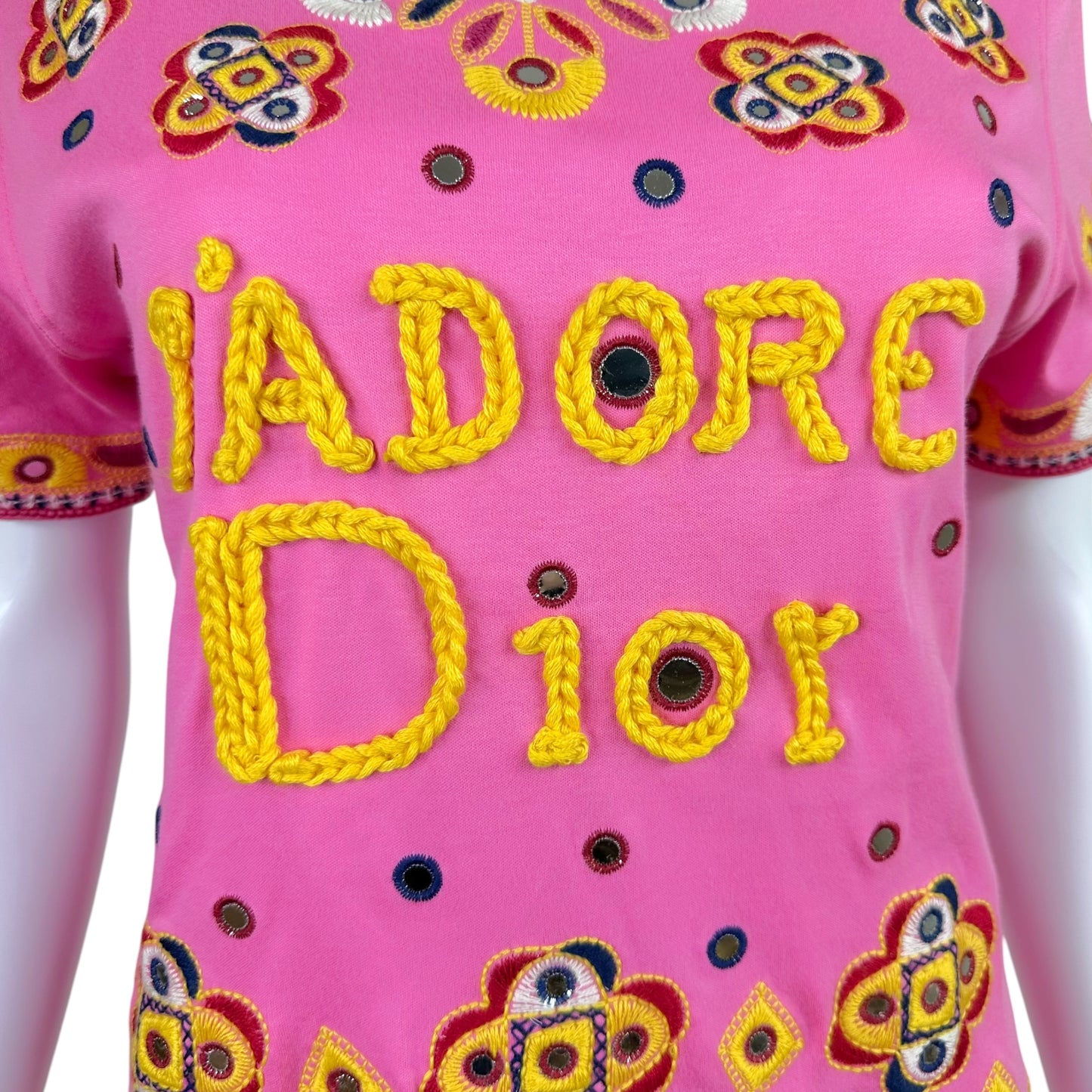 Christian Dior Pink J'Adore T-Shirt with Embroidery