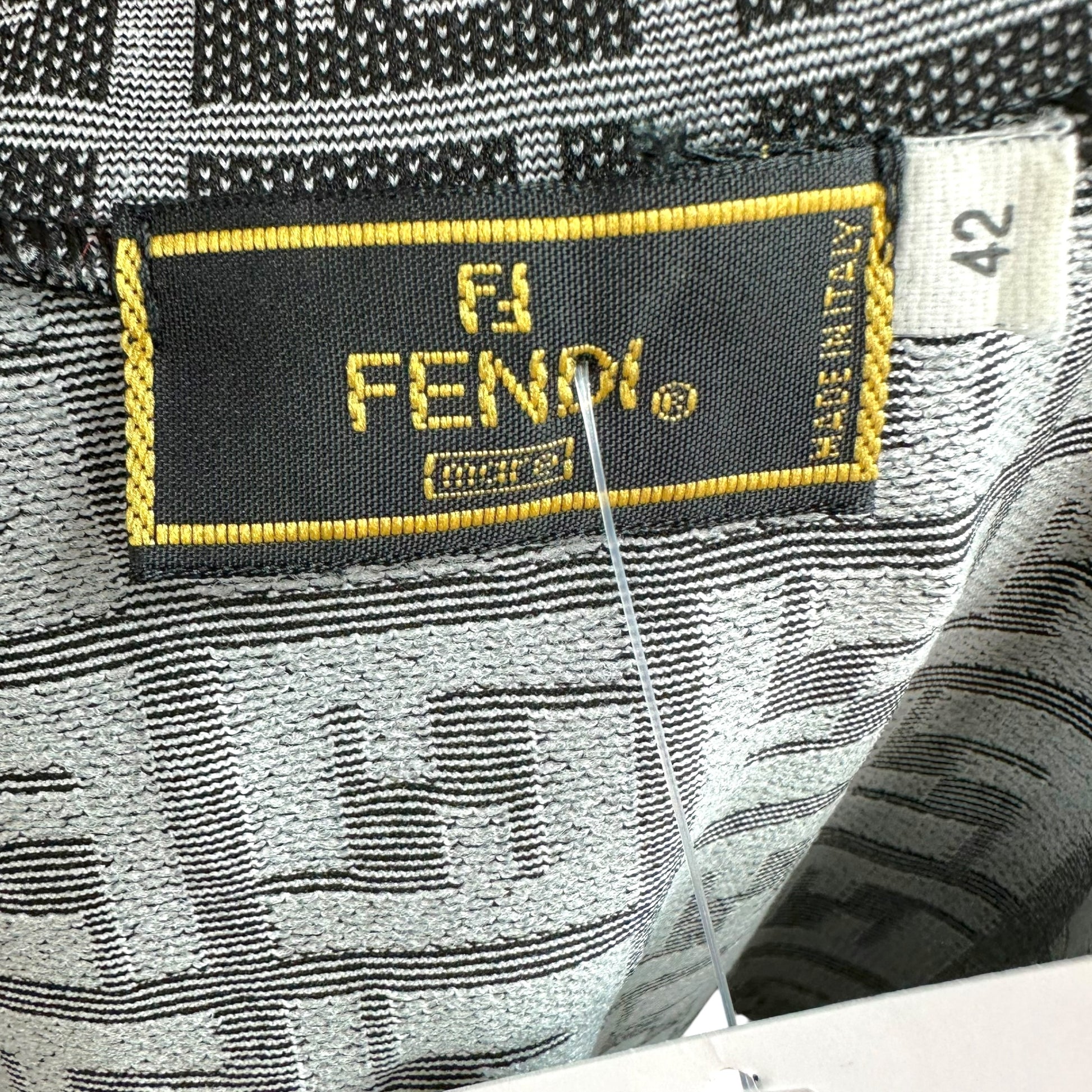 Fendi Mini Dress Gray Black Zucca Monogram Fitted