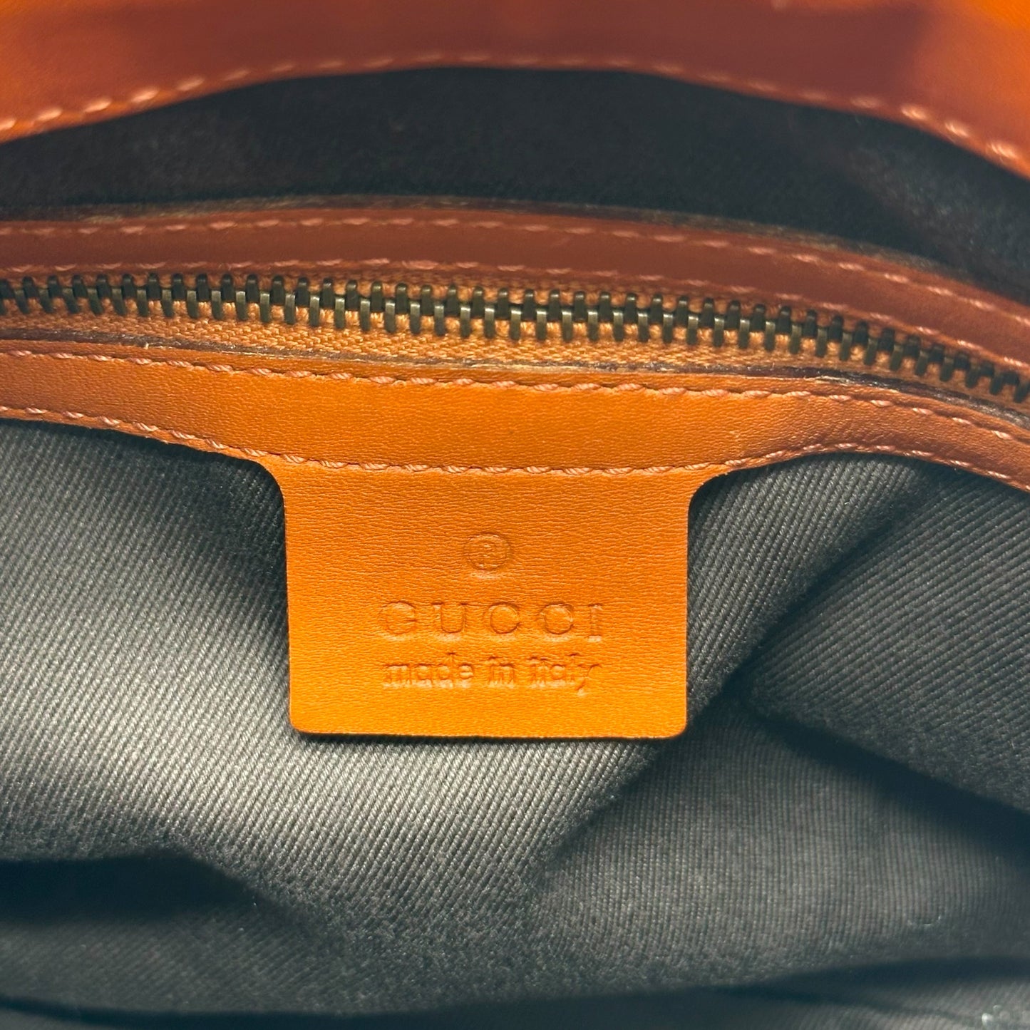 Gucci Small Piston Lock Shoulder Bag Burnt Orange Suede