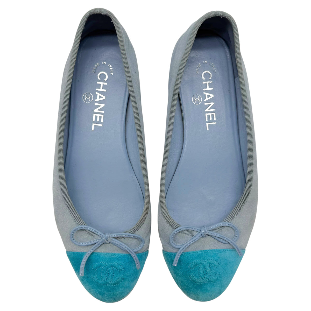 Chanel 2024 Two-Tone Blue Suede Flats