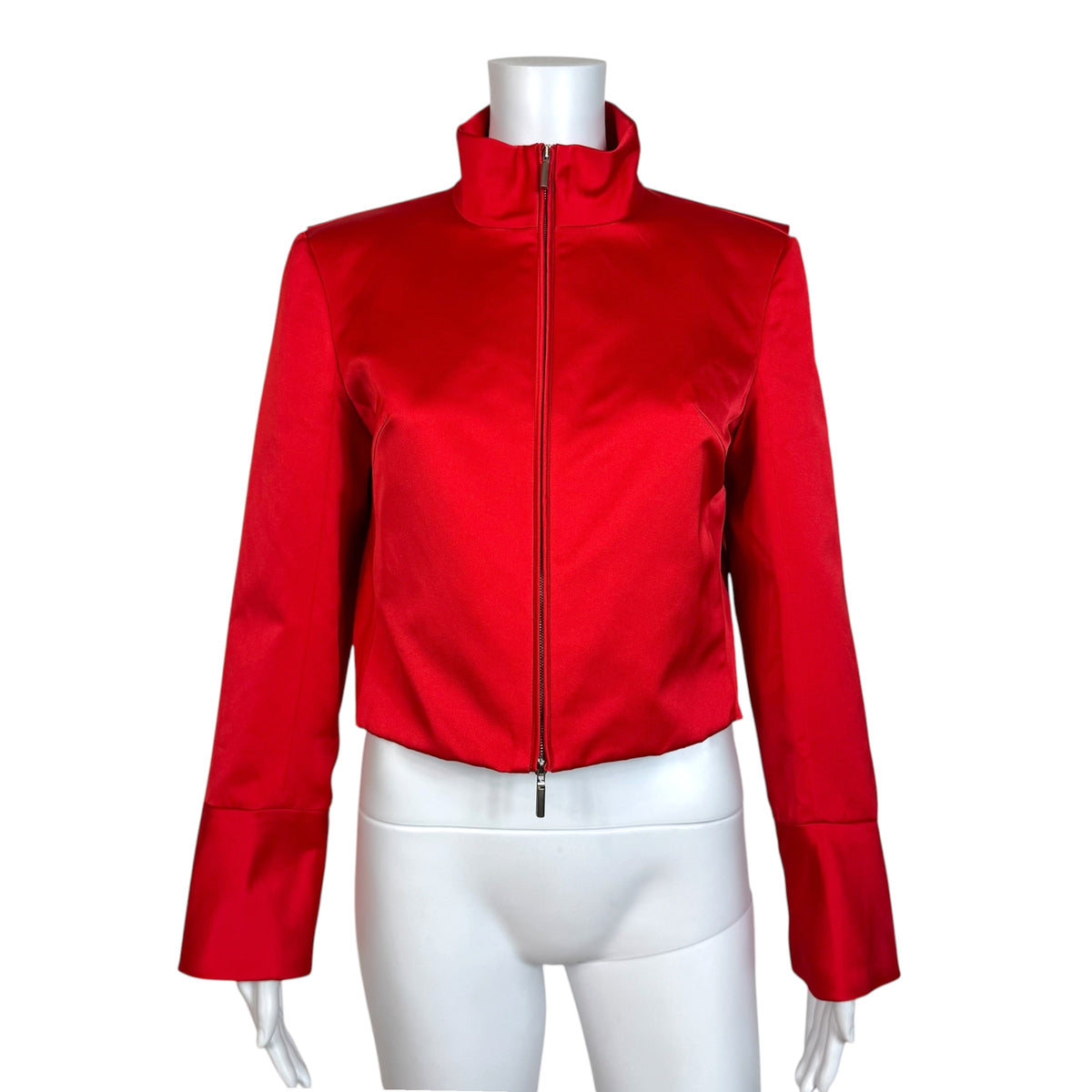 Ferragamo S/S 2023 Red Satin Cropped Jacket NEW