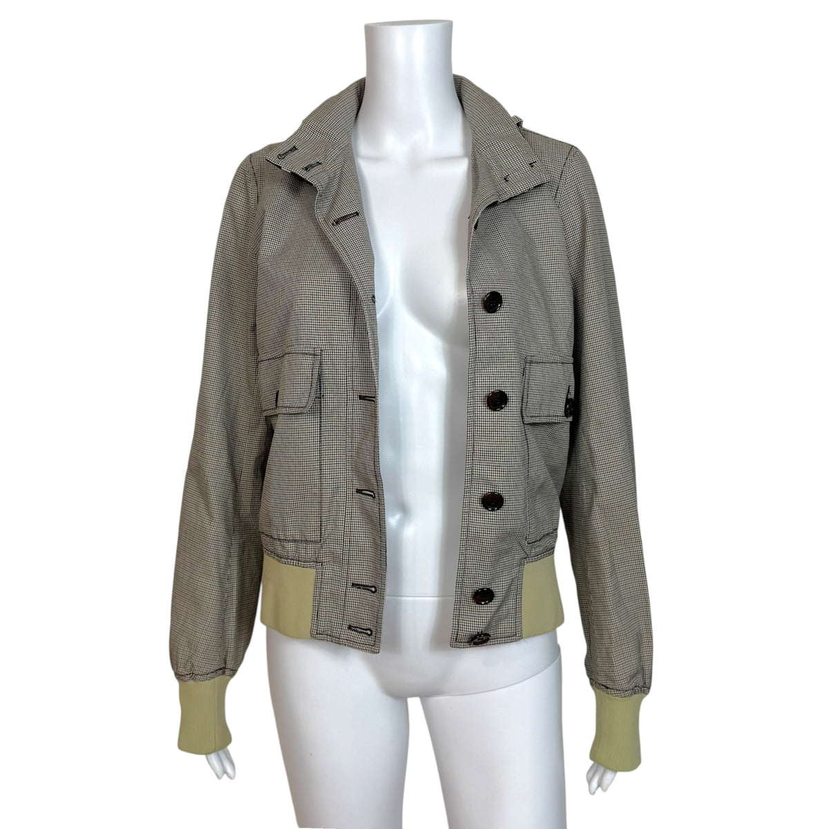 Dolce & Gabbana Houndstooth Print Logo Collar Bomber Jacket