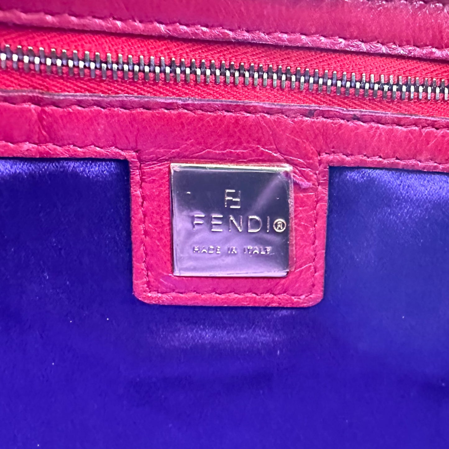 Fendi Red Suede Shoulder Bag