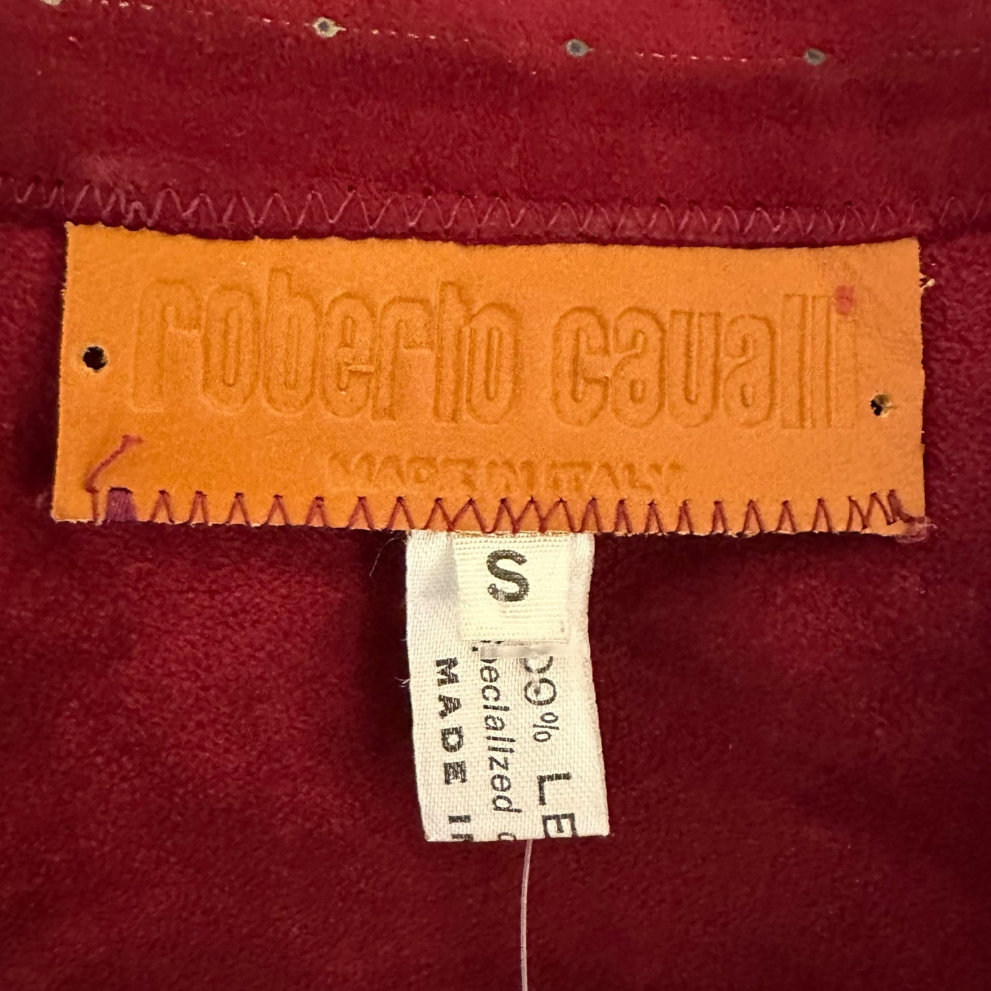 Roberto Cavalli Painted Red Suede Jacket - Outfit Repeater