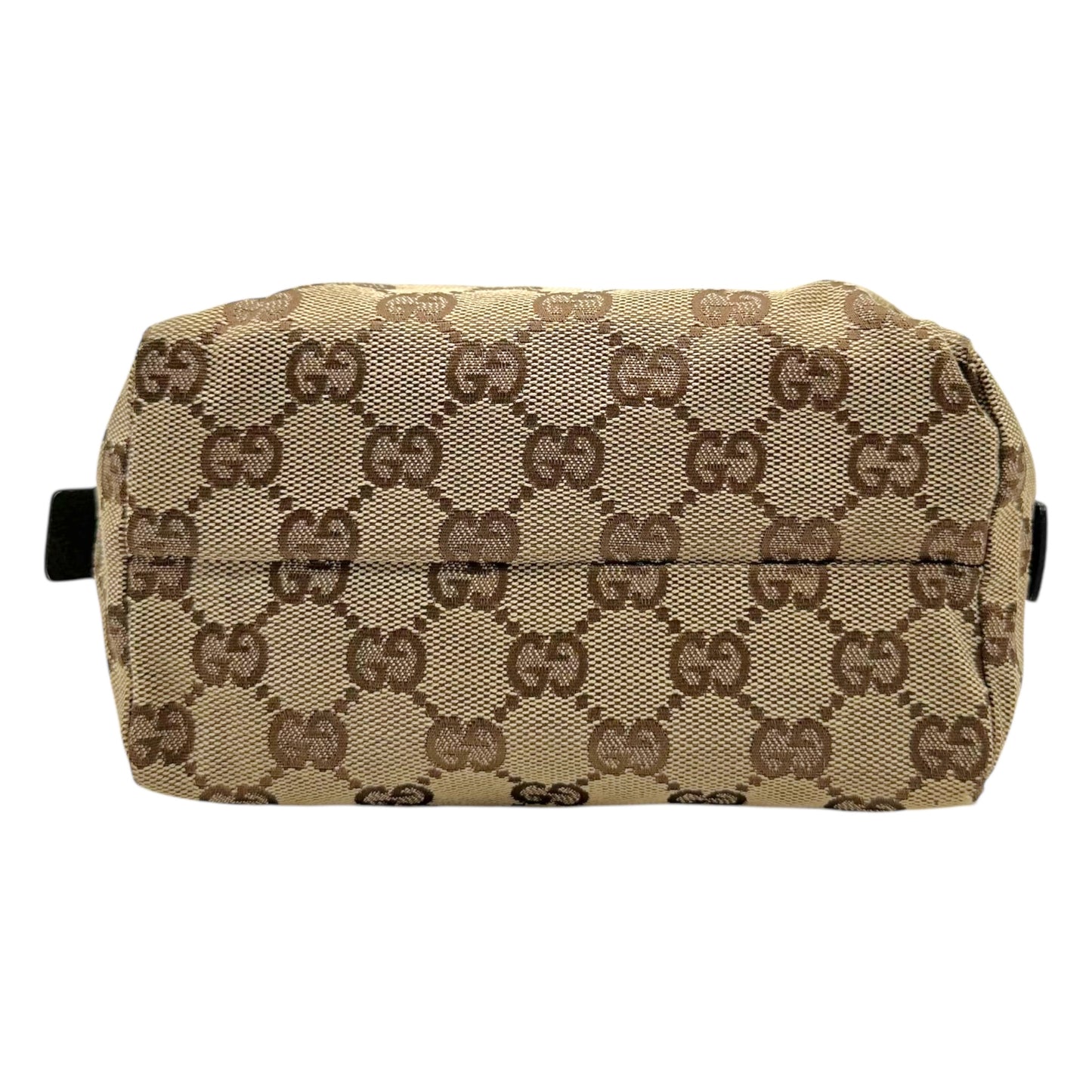 Gucci Cosmetic Pouch Tan Monogram Brown Leather