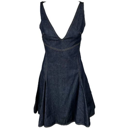 Dsquared2 Dark Wash Denim Fit & Flare Mini Dress