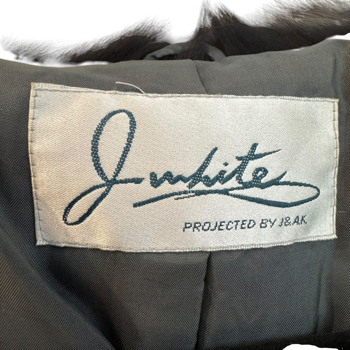 J-White Fox Fur Coat Gray Black Buckle 1990s Vintage