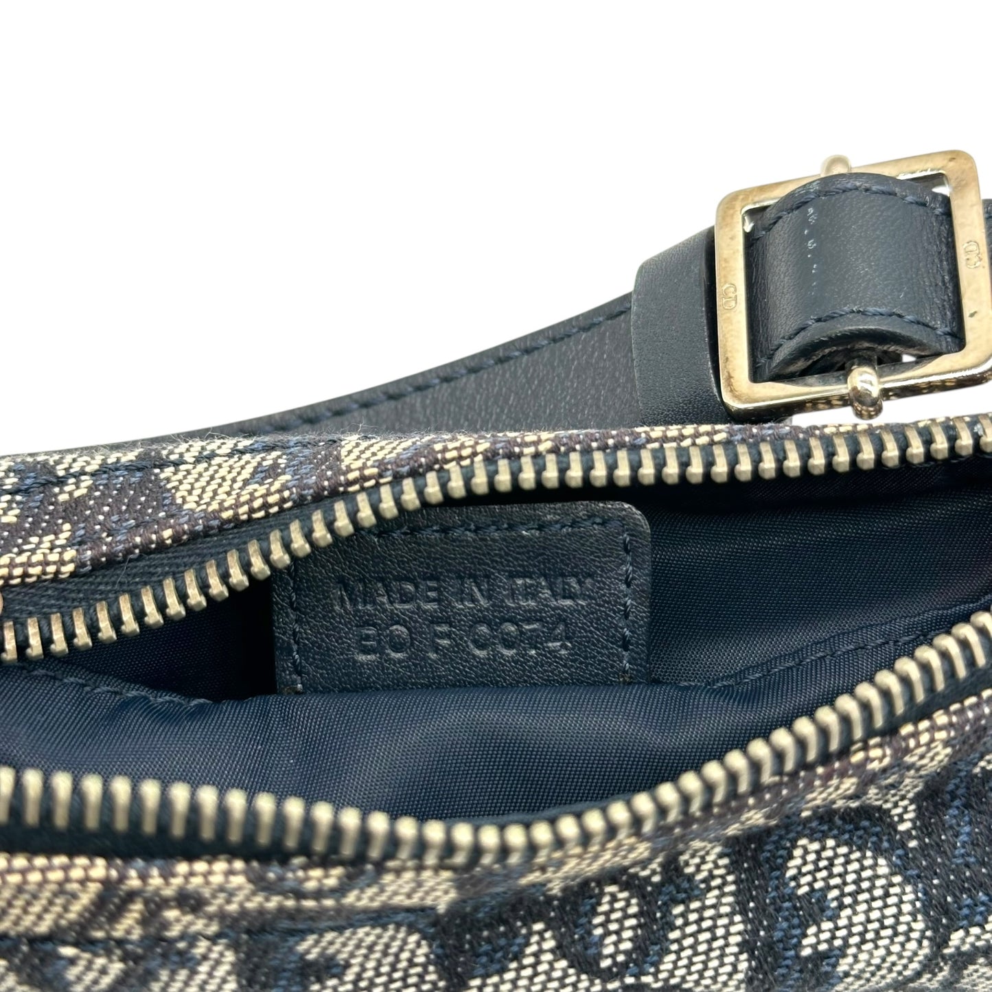 Christian Dior Navy Blue Trotter Monogram Logo Hardware Pochette Bag