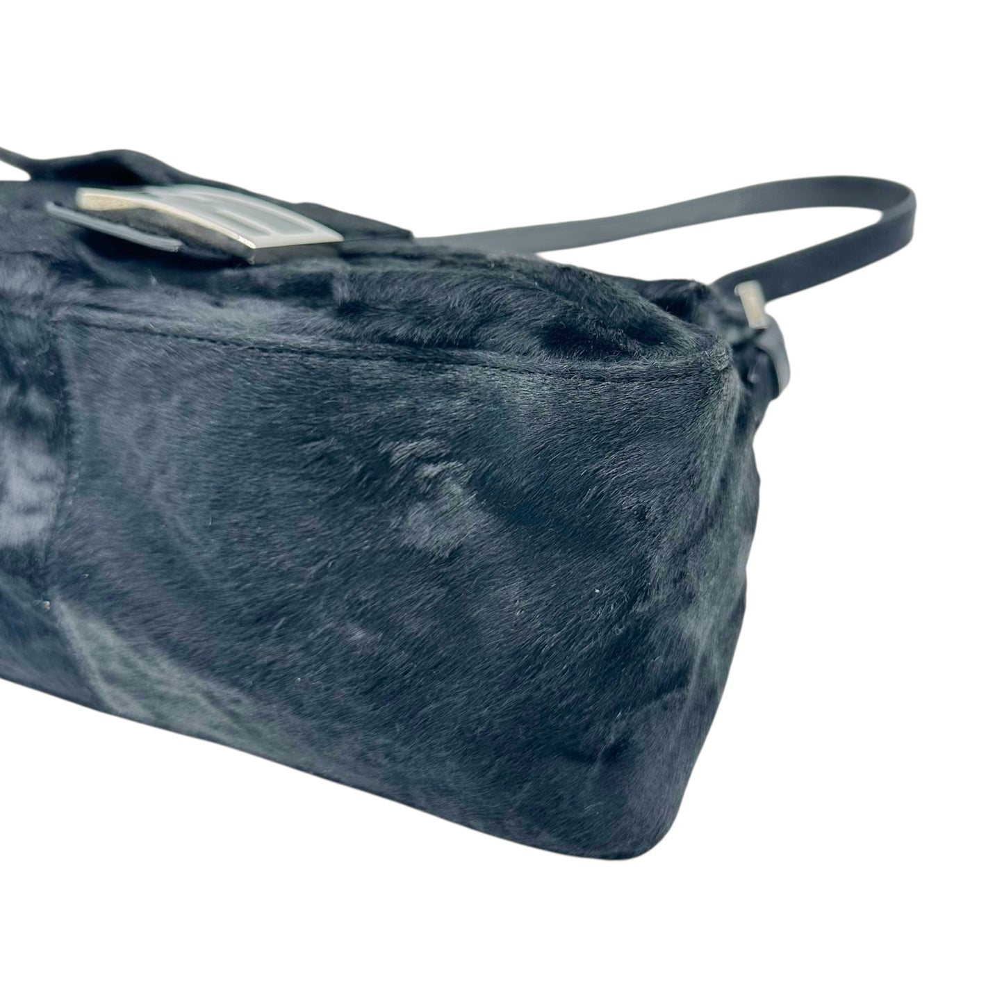 Fendi Black Ponyhair Mama Baguette Shoulder Bag