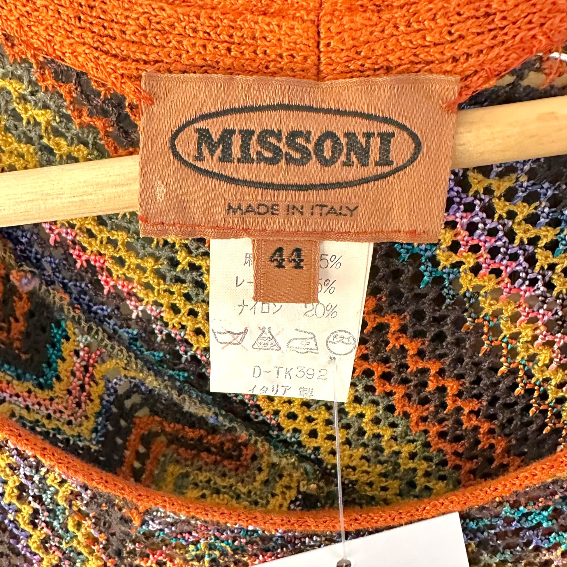 Missoni Midi Dress Burnt Orange Multicolor Knit Semi-Sheer