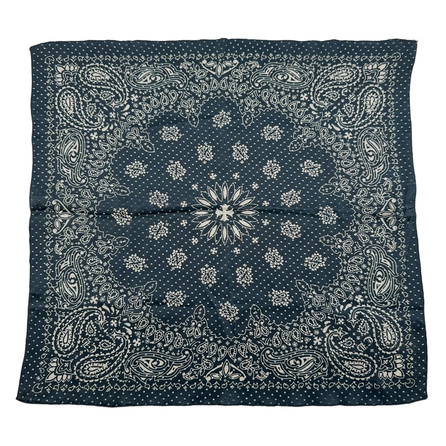Chrome Hearts Navy Blue Silk Bandana Scarf
