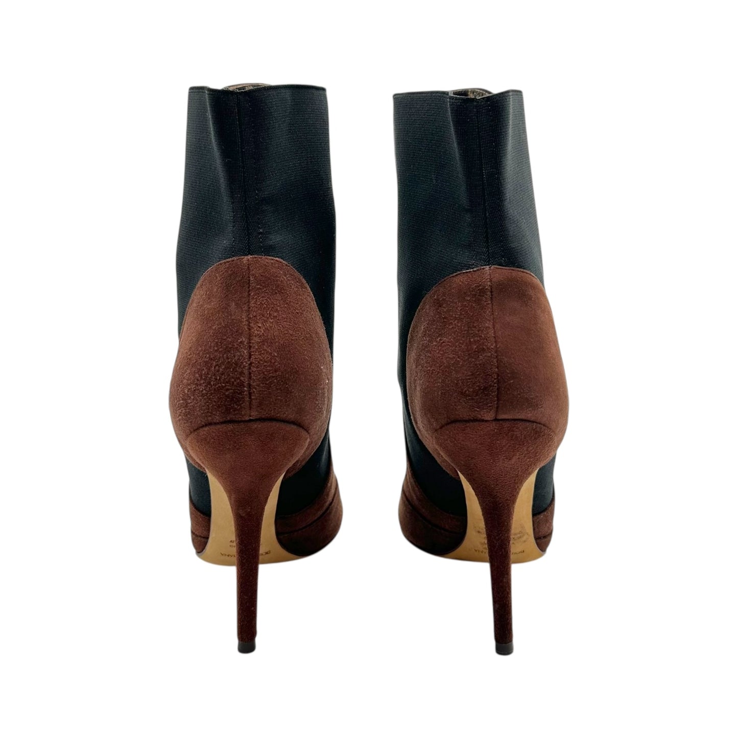 Dolce & Gabbana Brown Suede Lace Up Heeled Ankle Boots