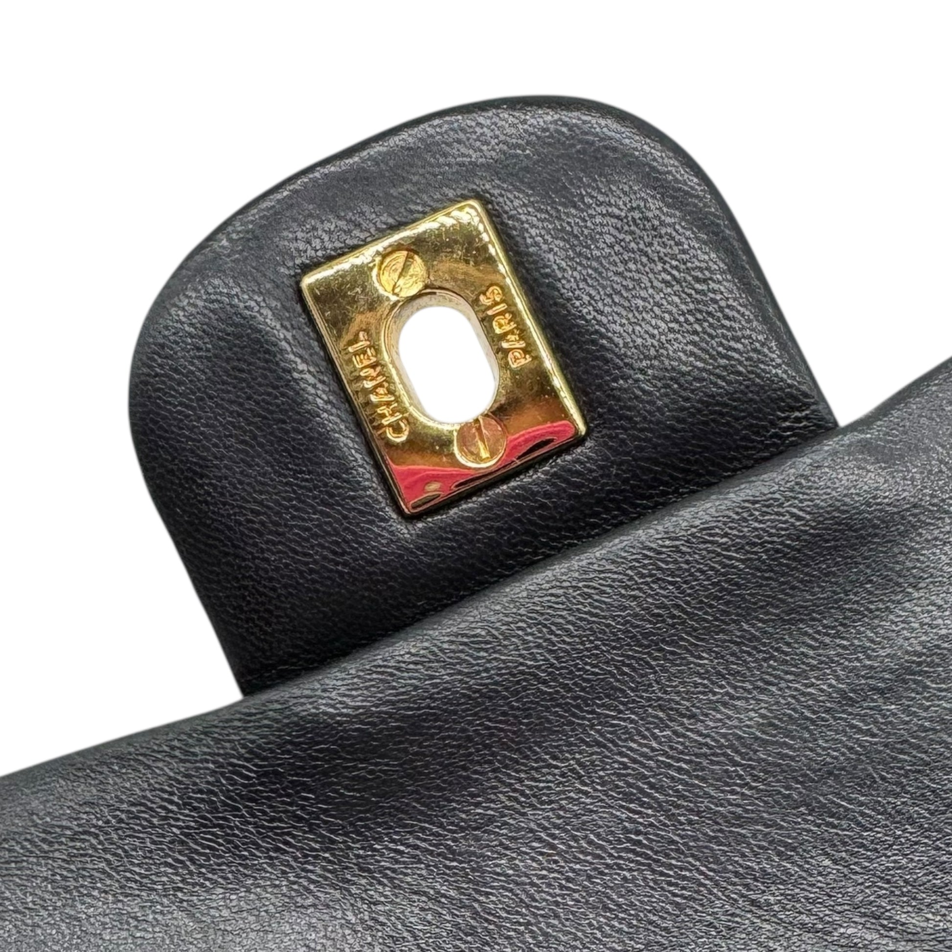 Chanel Black Matelasse Lambskin Small Classic Flap Bag 1989-91 - Outfit Repeater