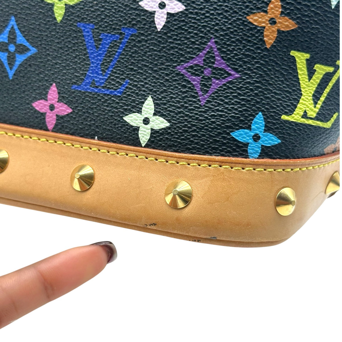 Louis Vuitton Black Multicolor Alma PM Bag